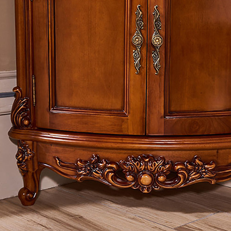 Tradizionale olio in rovere porta porte in vetro a buffet con porte