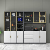Porte di vetro contemporanee da pranzo Hutch Wood Hutch Buffet con porte