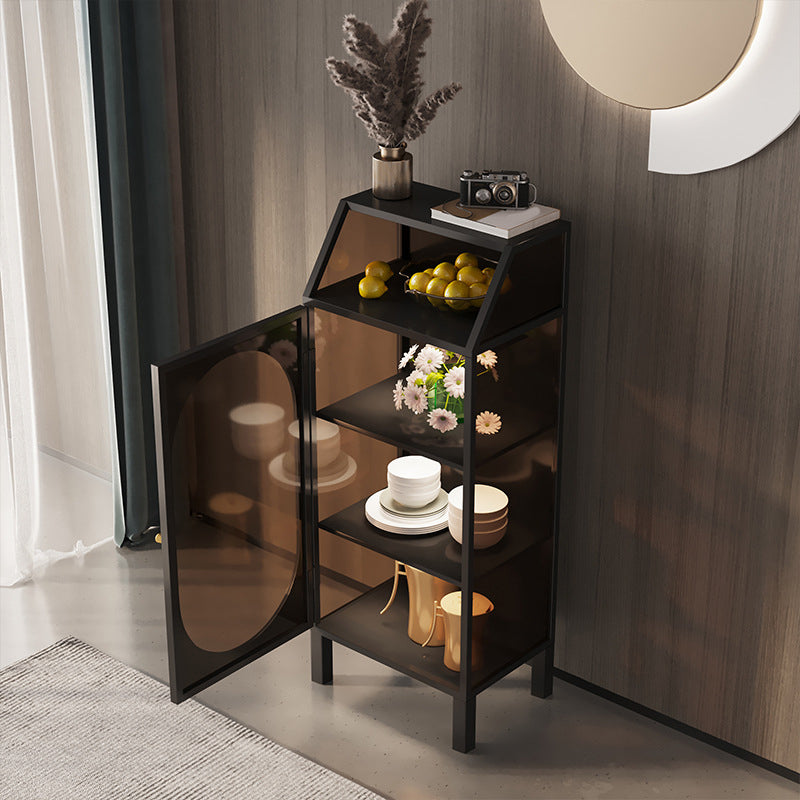 Contemporary Metal Curio Cabinet Glass Doors Hutch Cabinet with Doors for Living Room Clearhalo 'Display & China Cabinets' 'display_china_cabinets' 'furn' 'furn_display_china_cabinets' 'Furniture' 'Kitchen & Dining Furniture' 6617953