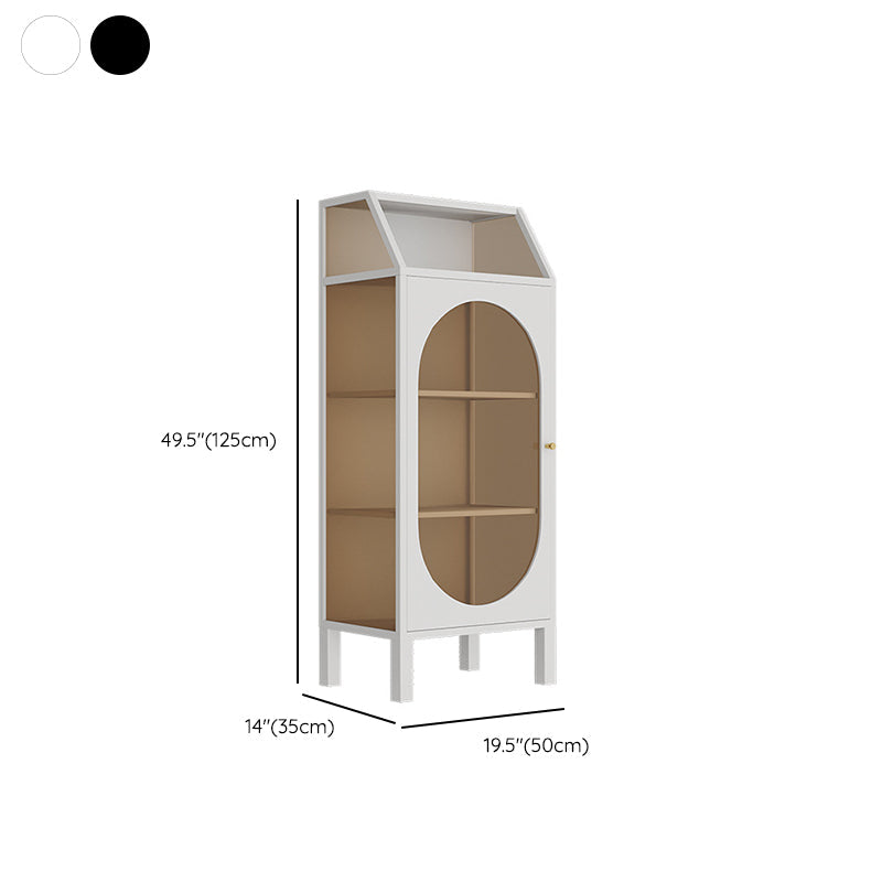 Contemporary Metal Curio Cabinet Glass Doors Hutch Cabinet with Doors for Living Room Clearhalo 'Display & China Cabinets' 'display_china_cabinets' 'furn' 'furn_display_china_cabinets' 'Furniture' 'Kitchen & Dining Furniture' 6617961