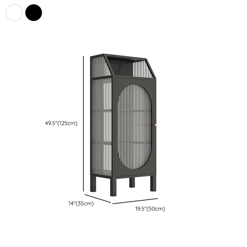 Contemporary Metal Curio Cabinet Glass Doors Hutch Cabinet with Doors for Living Room Clearhalo 'Display & China Cabinets' 'display_china_cabinets' 'furn' 'furn_display_china_cabinets' 'Furniture' 'Kitchen & Dining Furniture' 6617962
