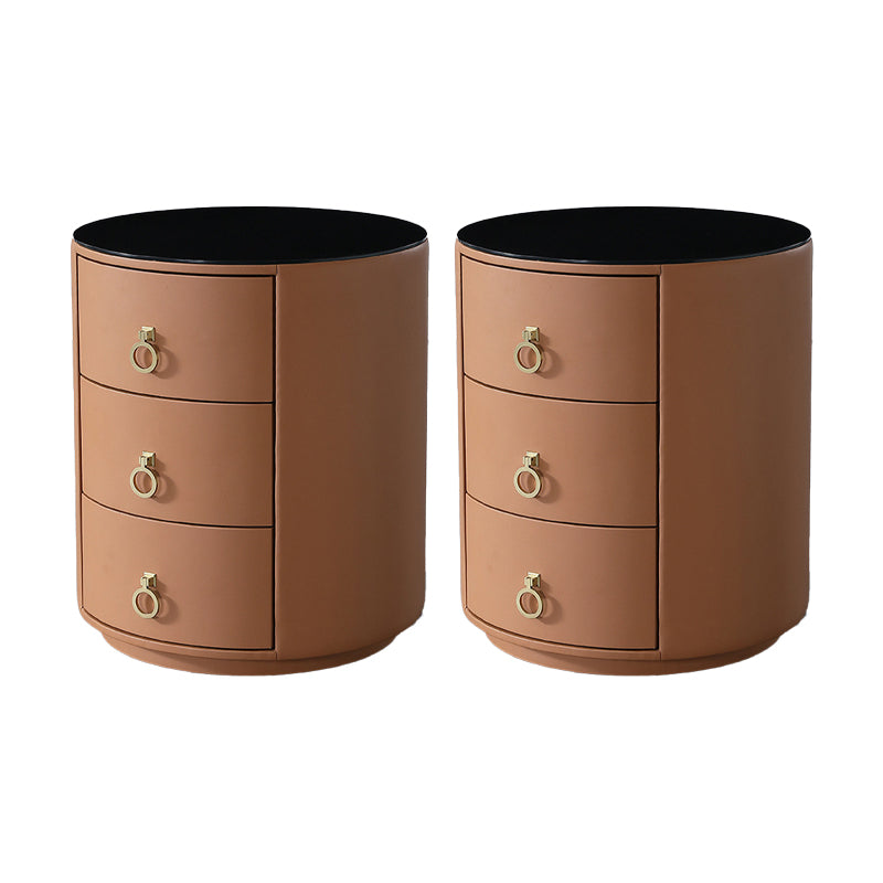 Hedendaags accenttafel nachtkastje glas nachtkastje met 3 laden