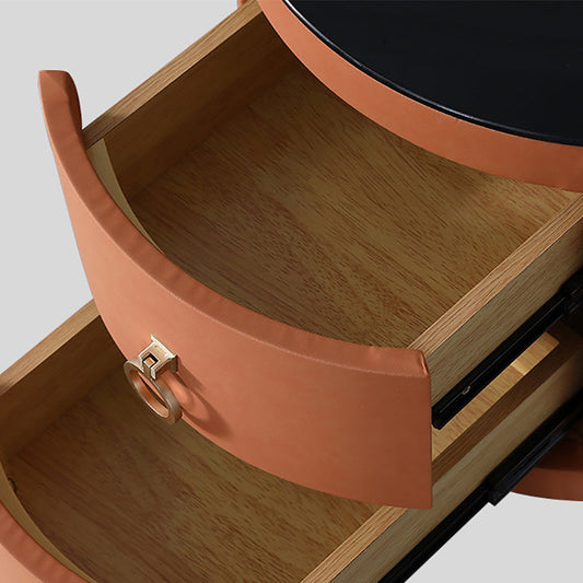 Zeitgenössischer Akzenttisch -Nachttischglas Nachttisch mit 3 Schubladen