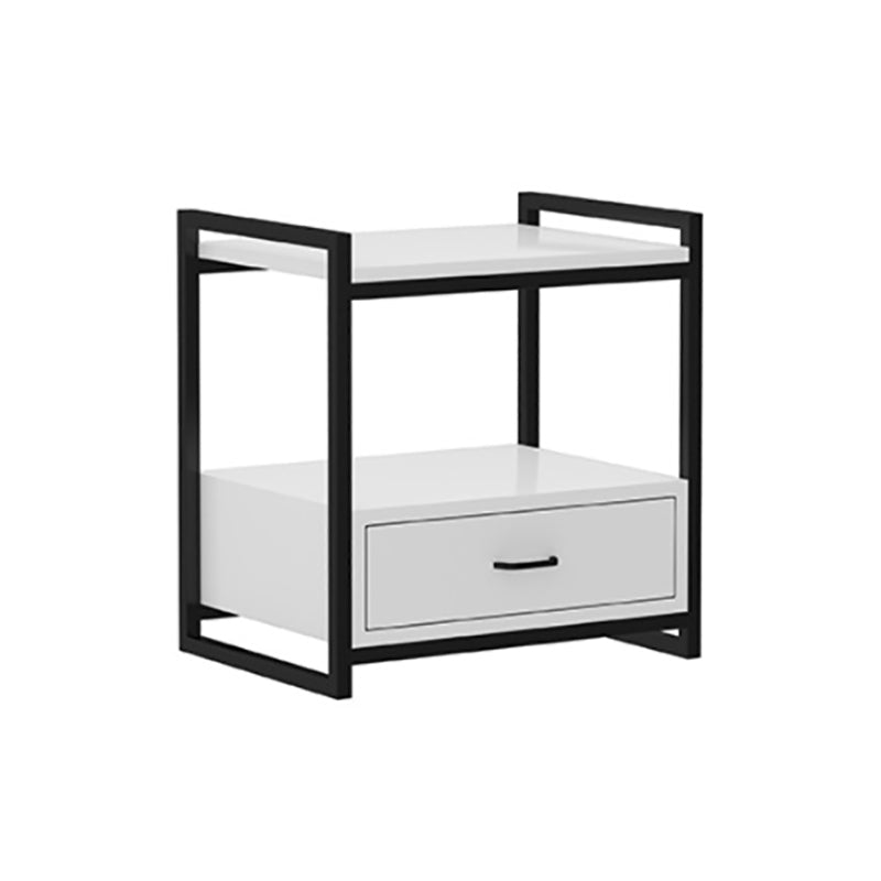 Wooden Bed Nightstand Contemporary Accent Table Nightstand with Drawer Black-White 1 Piece Clearhalo 'Bedroom Furniture' 'furn' 'furn_night_stand' 'Furniture' 'night_stand' 'Nightstands' 6618029