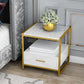 Glam Bed Nightstand Open Storage Accent Table Nightstand with Drawer 20"L x 16"W x 20"H White 1 Piece Clearhalo 'Bedroom Furniture' 'furn' 'furn_night_stand' 'Furniture' 'night_stand' 'Nightstands' 6618038