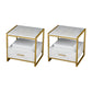 Glam Bed Nightstand Open Storage Accent Table Nightstand with Drawer White 2 Piece Set Clearhalo 'Bedroom Furniture' 'furn' 'furn_night_stand' 'Furniture' 'night_stand' 'Nightstands' 6618039