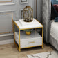 Glam Bed Nightstand Open Storage Accent Table Nightstand with Drawer 18"L x 16"W x 20"H White 1 Piece Clearhalo 'Bedroom Furniture' 'furn' 'furn_night_stand' 'Furniture' 'night_stand' 'Nightstands' 6618040