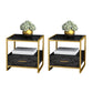Glam Bed Nightstand Open Storage Accent Table Nightstand with Drawer Black 2 Piece Set Clearhalo 'Bedroom Furniture' 'furn' 'furn_night_stand' 'Furniture' 'night_stand' 'Nightstands' 6618041
