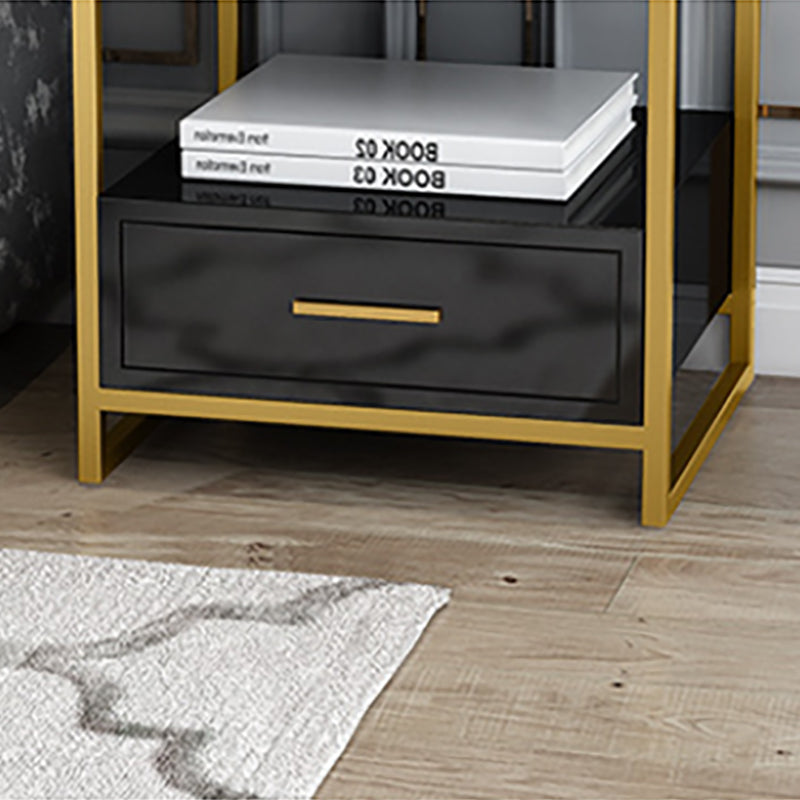 Glam Bed Nightstand Open Storage Accent Table Nightstand with Drawer Clearhalo 'Bedroom Furniture' 'furn' 'furn_night_stand' 'Furniture' 'night_stand' 'Nightstands' 6618045