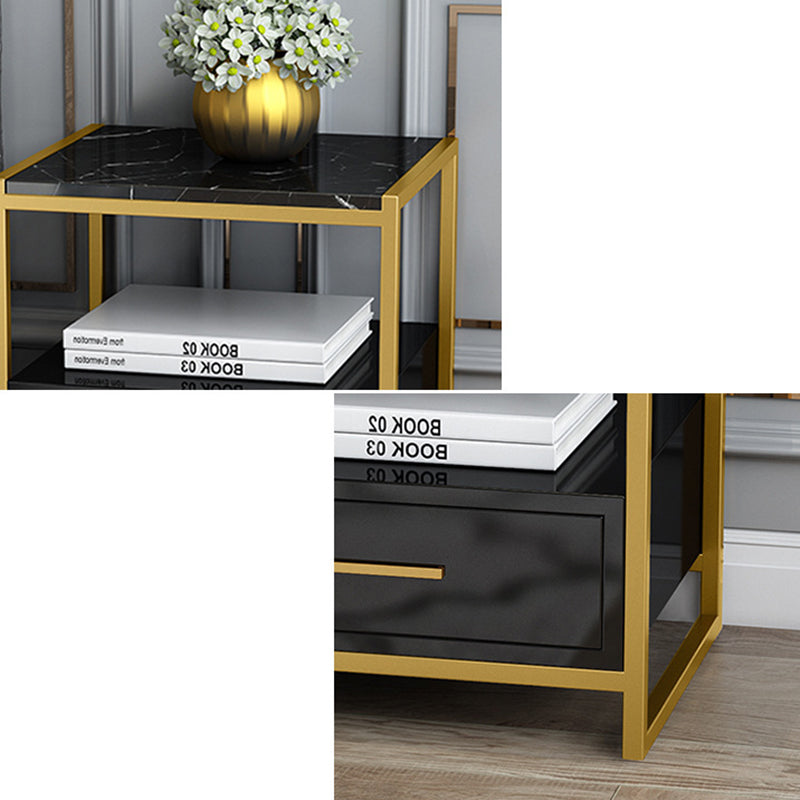 Glam Bed Nightstand Open Storage Accent Table Nightstand with Drawer Clearhalo 'Bedroom Furniture' 'furn' 'furn_night_stand' 'Furniture' 'night_stand' 'Nightstands' 6618046