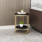 Stone Accent Table Nightstand Open Storage Nightstand for Bedroom