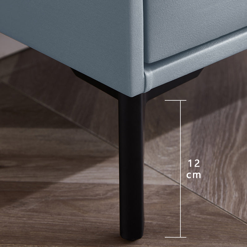 2つの引き出しが付いたレザーベッドナイトスタンドコンテンポラリーベッドサイドキャビネット