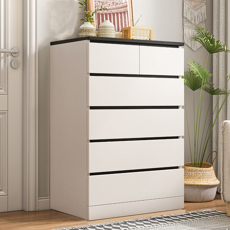 15.99-inch W Contemporary Storage Chest Manufactured Wood Dresser 24"L x 16"W x 43"H Black White 6 Clearhalo 'Bedroom Furniture' 'Dressers & Chests' 'dressers_chests' 'furn' 'furn_dressers_chests' 'Furniture' 6618277