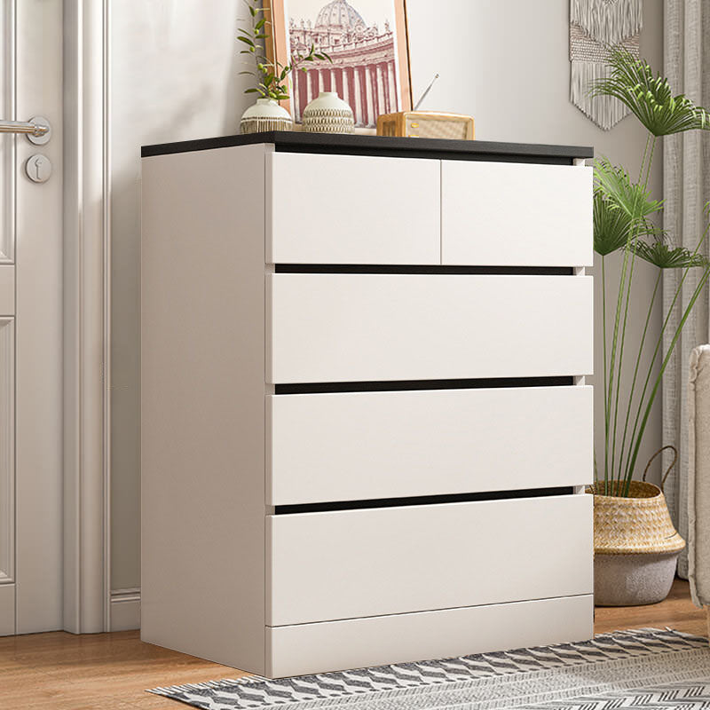 15.99-inch W Contemporary Storage Chest Manufactured Wood Dresser 24"L x 16"W x 35"H Black White 5 Clearhalo 'Bedroom Furniture' 'Dressers & Chests' 'dressers_chests' 'furn' 'furn_dressers_chests' 'Furniture' 6618278