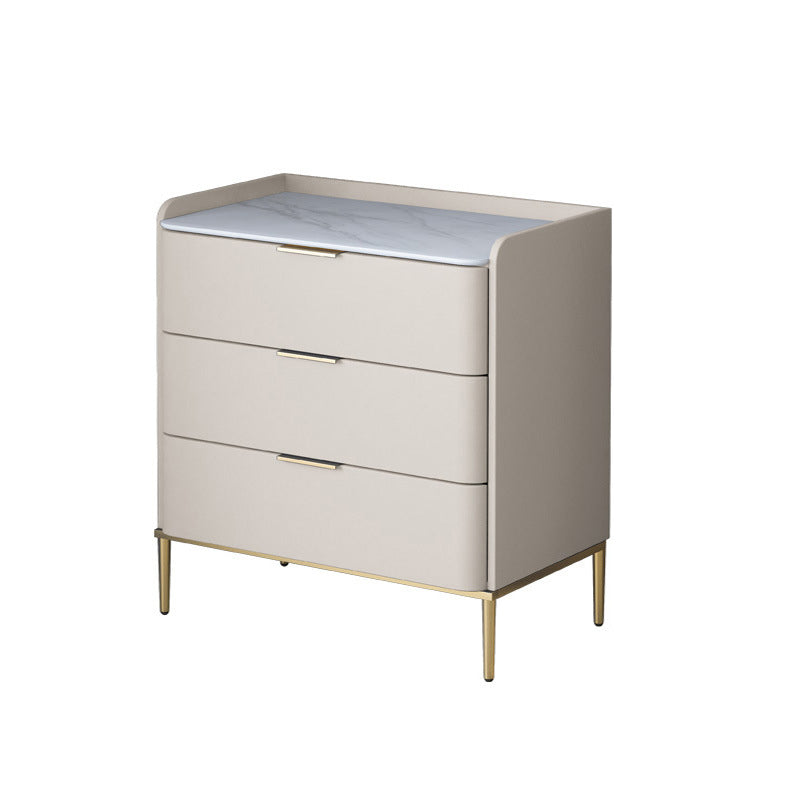 Glam Stone Storage Chest Bedroom 15.7" Wide Vertical Chest with Drawers Off-White 3 Clearhalo 'Bedroom Furniture' 'Dressers & Chests' 'dressers_chests' 'furn' 'furn_dressers_chests' 'Furniture' 6618310