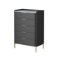 Glam Stone Storage Chest Bedroom 15.7" Wide Vertical Chest with Drawers Dark Gray 5 Clearhalo 'Bedroom Furniture' 'Dressers & Chests' 'dressers_chests' 'furn' 'furn_dressers_chests' 'Furniture' 6618318