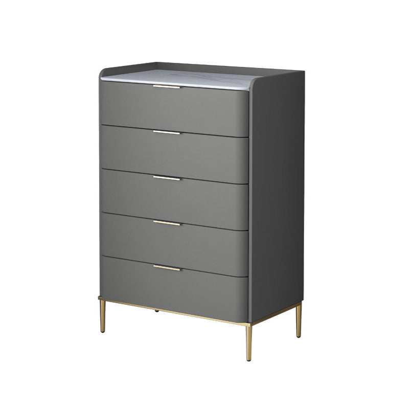 Glam Stone Storage Chest Bedroom 15.7" Wide Vertical Chest with Drawers Grey 5 Clearhalo 'Bedroom Furniture' 'Dressers & Chests' 'dressers_chests' 'furn' 'furn_dressers_chests' 'Furniture' 6618324