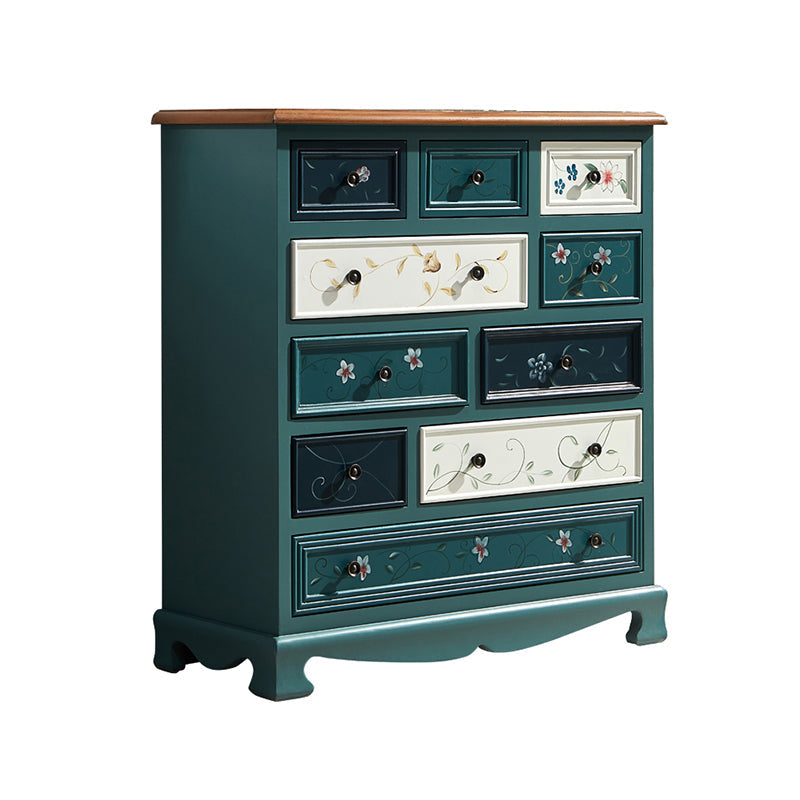 Traditional Storage Chest Dresser Wooden Storage Chest with Drawers for Bedroom 34"L x 15"W x 37"H Dark Blue Clearhalo 'Bedroom Furniture' 'Dressers & Chests' 'dressers_chests' 'furn' 'furn_dressers_chests' 'Furniture' 6618329