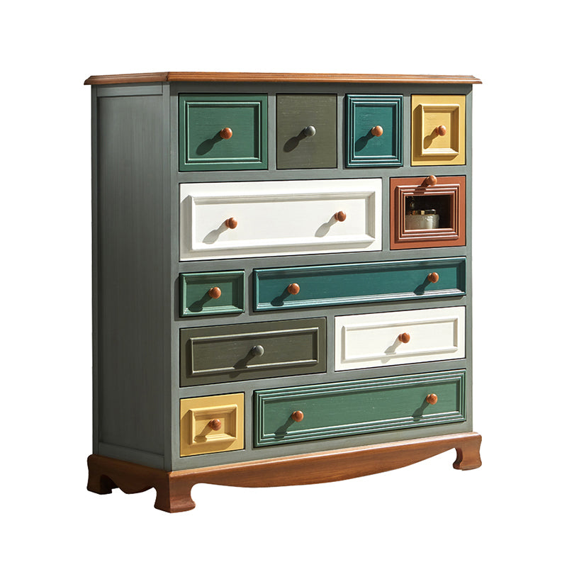 Traditional Storage Chest Dresser Wooden Storage Chest with Drawers for Bedroom 41"L x 16"W x 43"H Blue Clearhalo 'Bedroom Furniture' 'Dressers & Chests' 'dressers_chests' 'furn' 'furn_dressers_chests' 'Furniture' 6618337
