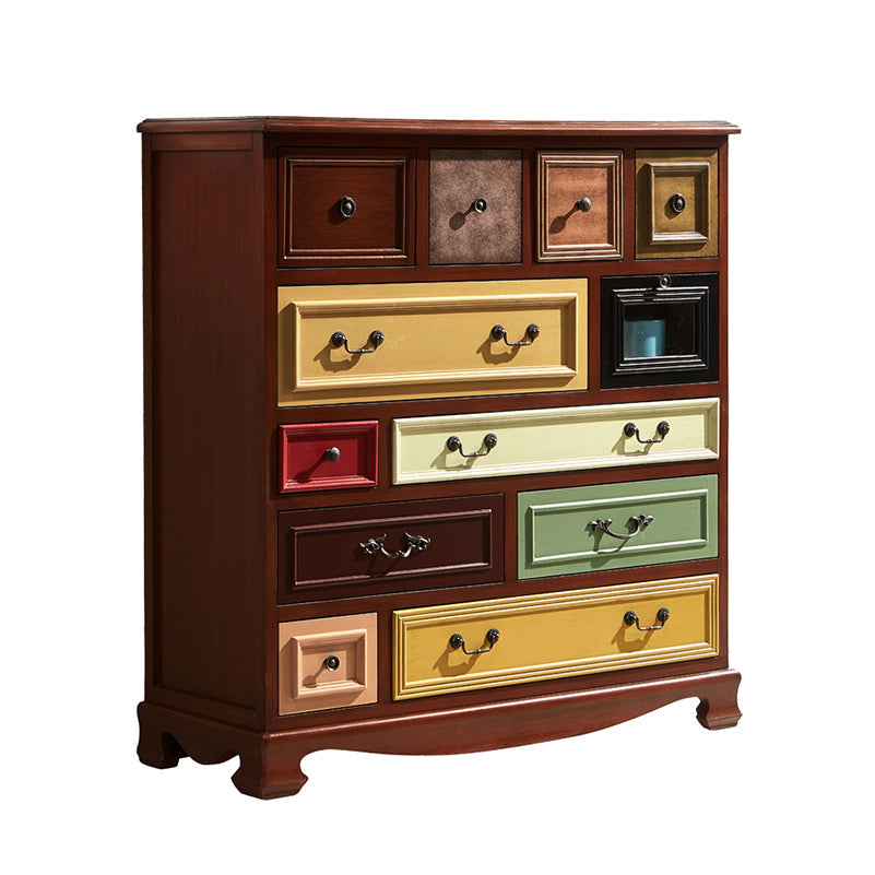 Traditional Storage Chest Dresser Wooden Storage Chest with Drawers for Bedroom 41"L x 16"W x 43"H Nut-Brown Clearhalo 'Bedroom Furniture' 'Dressers & Chests' 'dressers_chests' 'furn' 'furn_dressers_chests' 'Furniture' 6618340