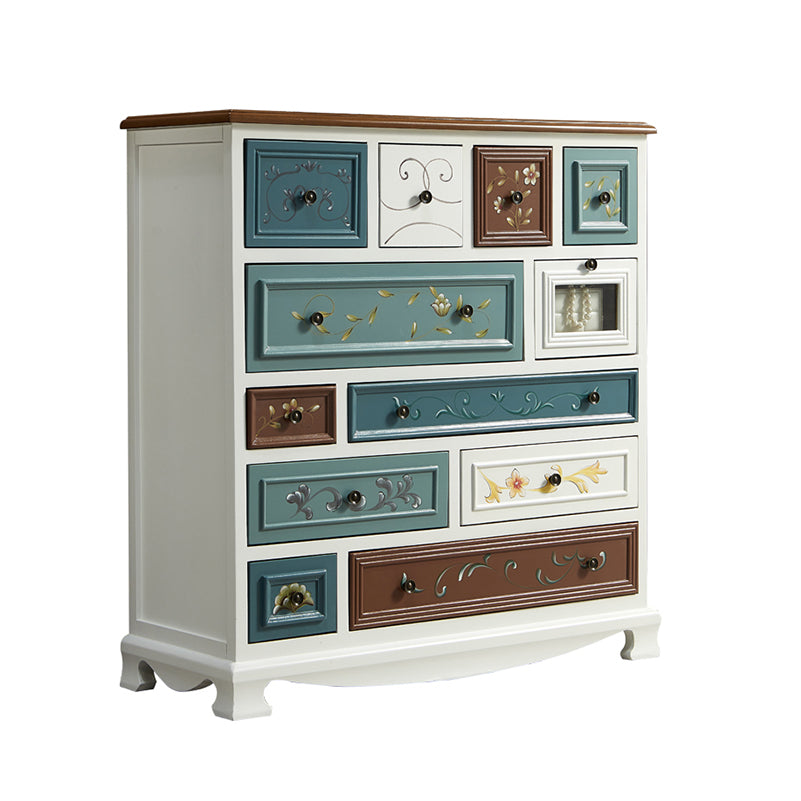 Traditional Storage Chest Dresser Wooden Storage Chest with Drawers for Bedroom 41"L x 16"W x 43"H White Painted Clearhalo 'Bedroom Furniture' 'Dressers & Chests' 'dressers_chests' 'furn' 'furn_dressers_chests' 'Furniture' 6618345