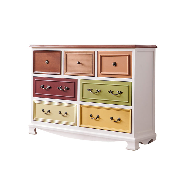 Traditional Storage Chest Dresser Wooden Storage Chest with Drawers for Bedroom 47"L x 14"W x 34"H Light Camouflage Clearhalo 'Bedroom Furniture' 'Dressers & Chests' 'dressers_chests' 'furn' 'furn_dressers_chests' 'Furniture' 6618347