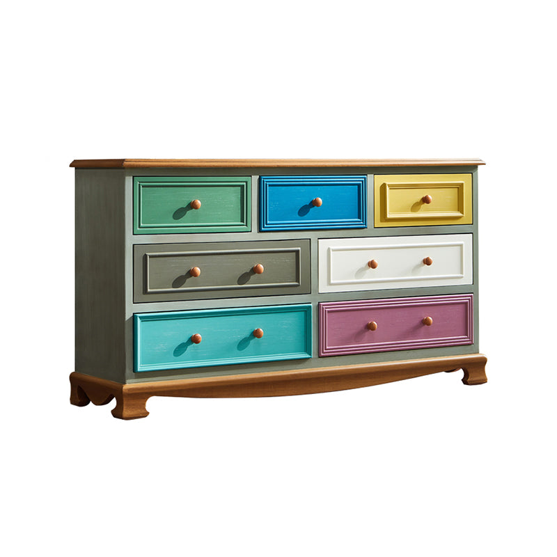 Traditional Storage Chest Dresser Wooden Storage Chest with Drawers for Bedroom 47"L x 14"W x 34"H Dark Blue Clearhalo 'Bedroom Furniture' 'Dressers & Chests' 'dressers_chests' 'furn' 'furn_dressers_chests' 'Furniture' 6618348