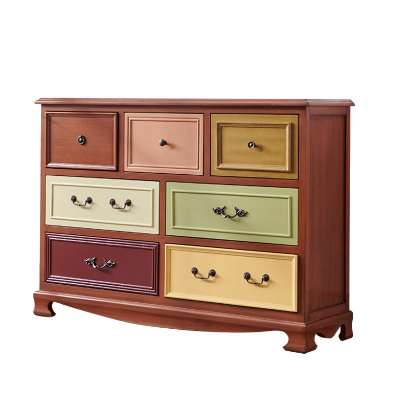 Traditional Storage Chest Dresser Wooden Storage Chest with Drawers for Bedroom 47"L x 14"W x 34"H Nut-Brown Clearhalo 'Bedroom Furniture' 'Dressers & Chests' 'dressers_chests' 'furn' 'furn_dressers_chests' 'Furniture' 6618355