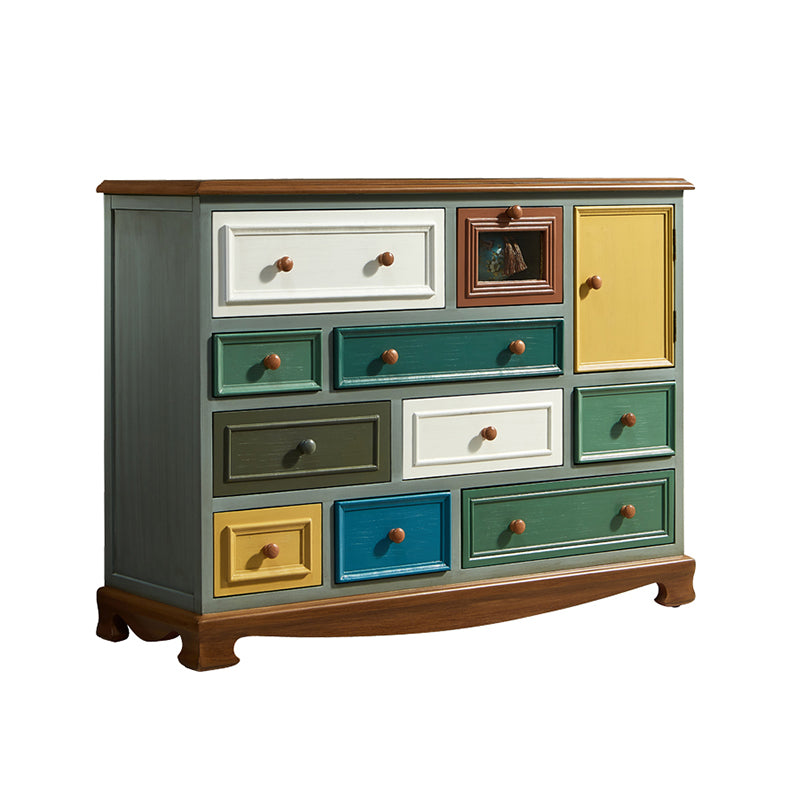 Traditional Storage Chest Dresser Wooden Storage Chest with Drawers for Bedroom 47"L x 16"W x 35"H Blue Clearhalo 'Bedroom Furniture' 'Dressers & Chests' 'dressers_chests' 'furn' 'furn_dressers_chests' 'Furniture' 6618357