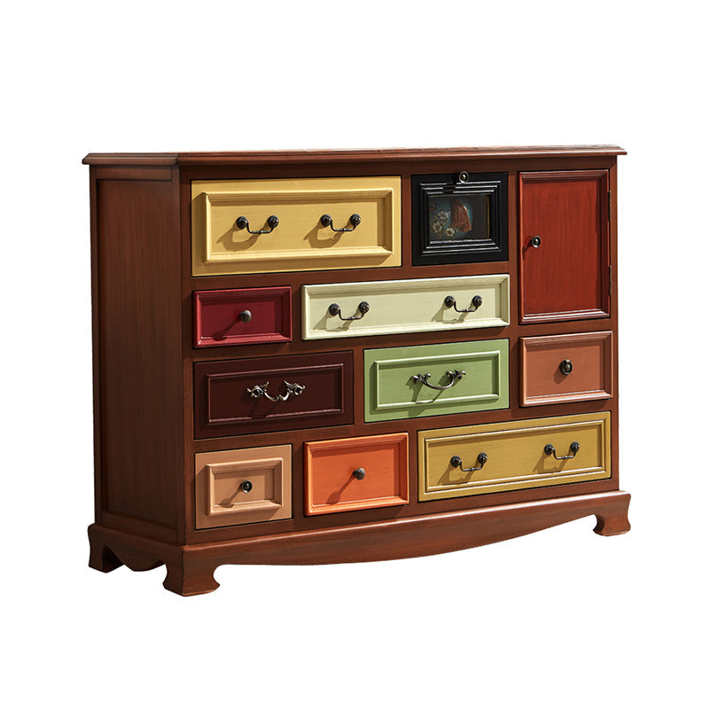 Traditional Storage Chest Dresser Wooden Storage Chest with Drawers for Bedroom 47"L x 16"W x 35"H Nut-Brown Clearhalo 'Bedroom Furniture' 'Dressers & Chests' 'dressers_chests' 'furn' 'furn_dressers_chests' 'Furniture' 6618358