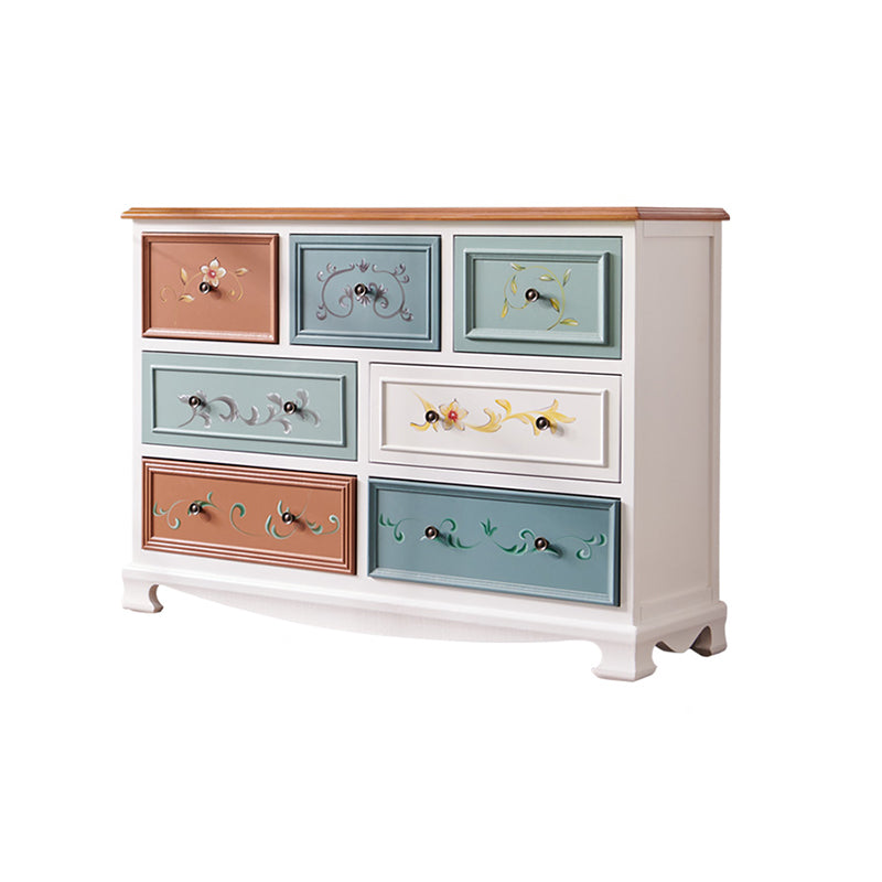 Traditional Storage Chest Dresser Wooden Storage Chest with Drawers for Bedroom 53"L x 14"W x 30"H White Painted Clearhalo 'Bedroom Furniture' 'Dressers & Chests' 'dressers_chests' 'furn' 'furn_dressers_chests' 'Furniture' 6618361