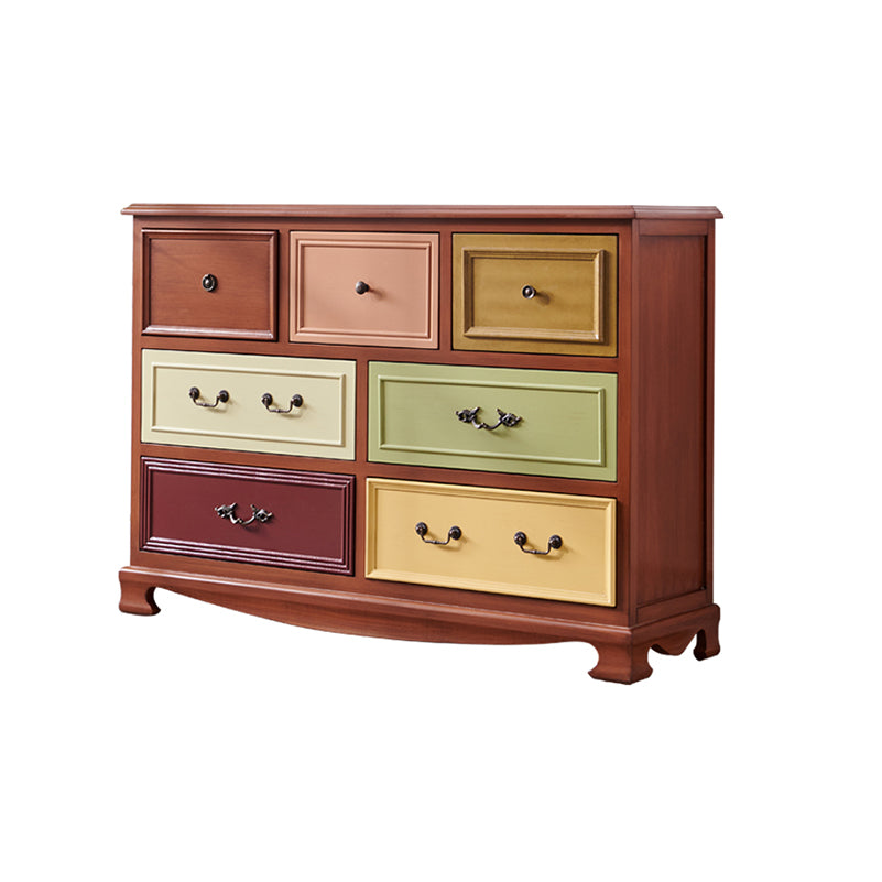 Traditional Storage Chest Dresser Wooden Storage Chest with Drawers for Bedroom 53"L x 14"W x 30"H Nut-Brown Clearhalo 'Bedroom Furniture' 'Dressers & Chests' 'dressers_chests' 'furn' 'furn_dressers_chests' 'Furniture' 6618364