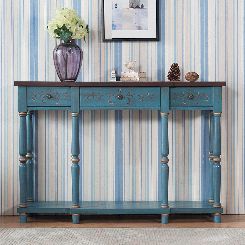 Tavolo da tavolo da rettangolo di rettangolo di legno di campagna francese tavolo di divano per sala