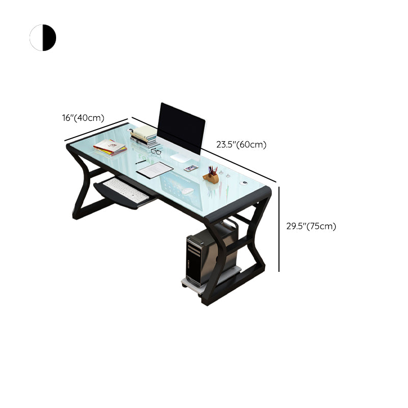 29 "H Contemporary Computer Desk rechthoekig glazen gaming -bureau