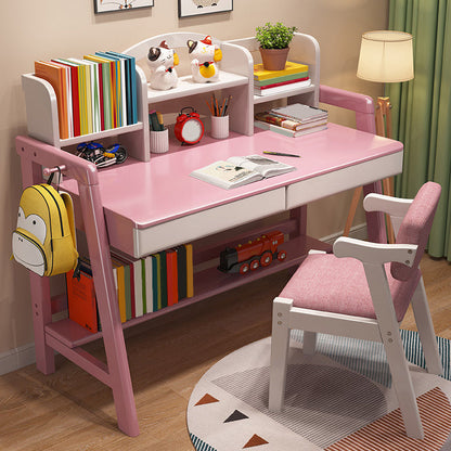 Adjustable Office Desk Solid Wood Modern Rectangular Writing Desk for Home