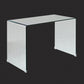 Modern Glass Top Writing Desk Sled Base 29.53" Tall Office Desk