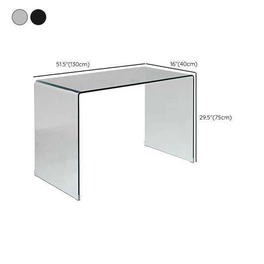 Moderner Glas Top -Schreibtisch Schlittenbasis 29,53 "hoher Büroschreibtisch