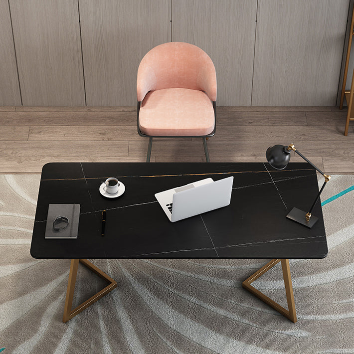 Bureau de bureau rectangulaire contemporain bureau d'ordinateur de finition antique