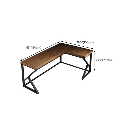 29,25 inch H Modern Office Desk L-Shape Solid Wood Writing Desk