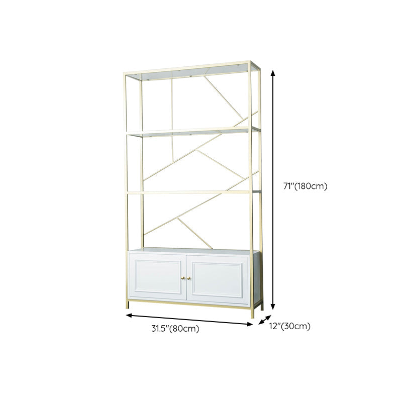 Modern Bookshelf Metal Open Shelf Bookcase with Cabinets for Home Office Clearhalo 'Bookcases' 'furn' 'furn_bookcases' 'Furniture' 'Office Furniture' 6619286