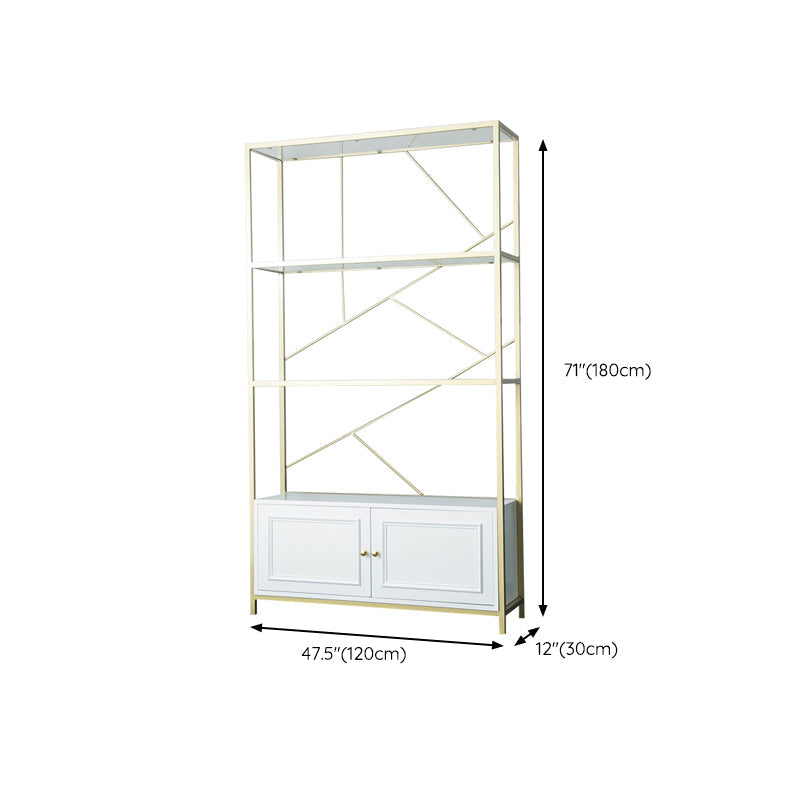 Modern Bookshelf Metal Open Shelf Bookcase with Cabinets for Home Office Clearhalo 'Bookcases' 'furn' 'furn_bookcases' 'Furniture' 'Office Furniture' 6619288