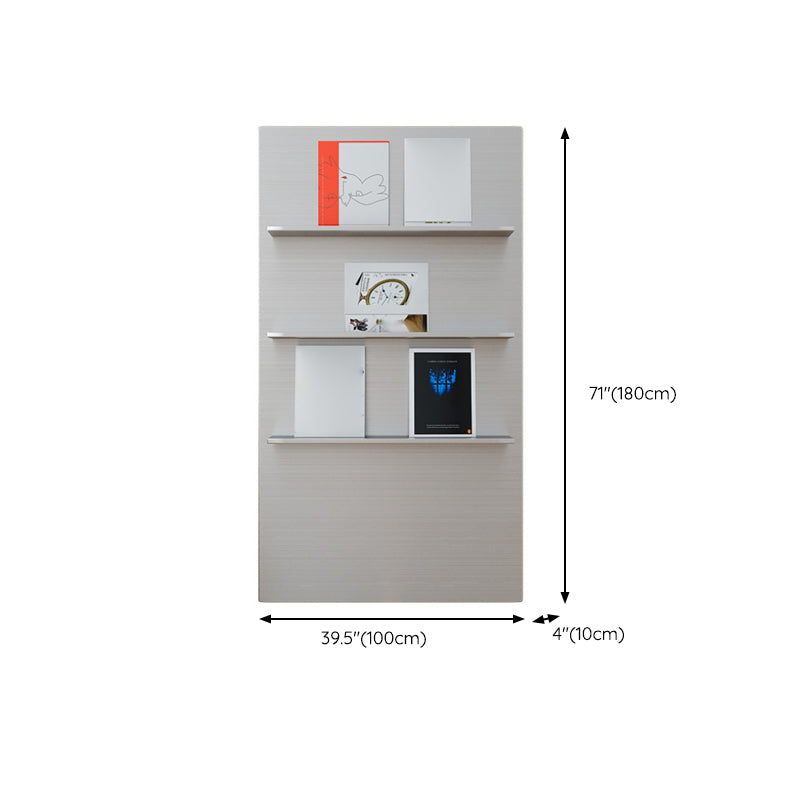 Industrial Steel Bookcase Silver Standard Closed Back Bookshelf with Shelves