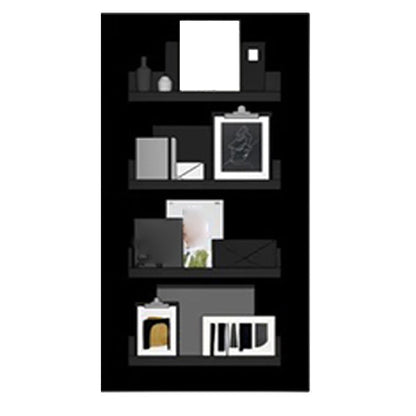 Industrial Standard Closed Back Bookcase Metal Black Bookshelf with Shelves