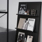 Industrial Standard Closed Back Bookcase Metal Black Bookshelf with Shelves