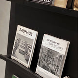 Industrial Standard Closed Back Bookcase Metal Black Bookshelf with Shelves