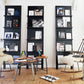 Metal Closed Back Bookshelf Standard Industrial Bookcase with Shelves