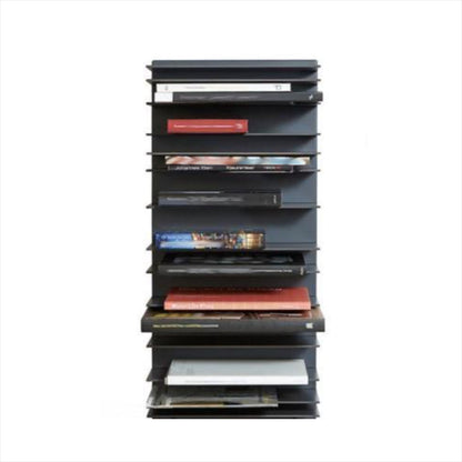 Industrial Closed Back Bookcase Floating Metal Bookshelf with Shelves