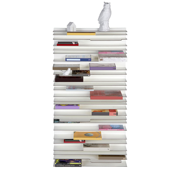 Industrial Closed Back Bookcase Floating Metal Bookshelf with Shelves