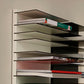 Industrial Closed Back Bookcase Floating Metal Bookshelf with Shelves