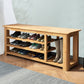 Mid-Century Modern Seating Bench Rectangle Shoe Storage Entryway Bench 47.2"L x 13.8"W x 21.3"H Natural Wood Clearhalo 'Benches' 'Chairs & Seating' 'furn' 'furn_benches' 'Furniture' 'Living Room Furniture' 6619478